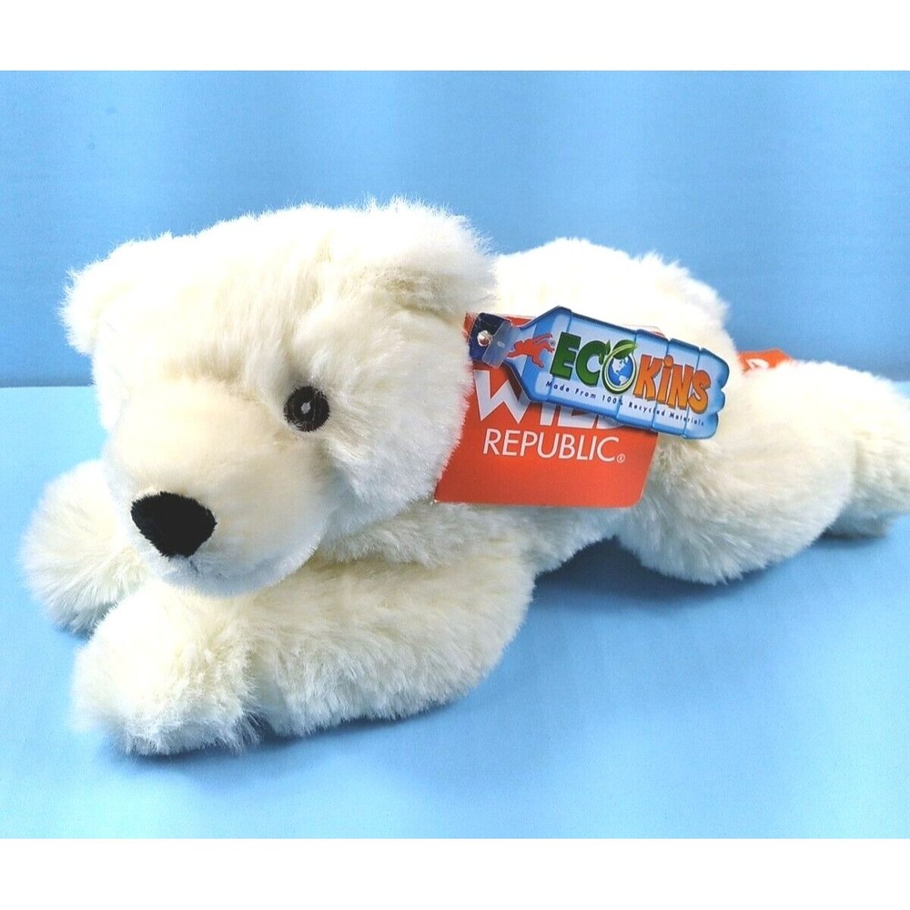 Wild Republic Ecokins Creme POLAR BEAR 9” Plush Stuffed Animal Planet Friendly